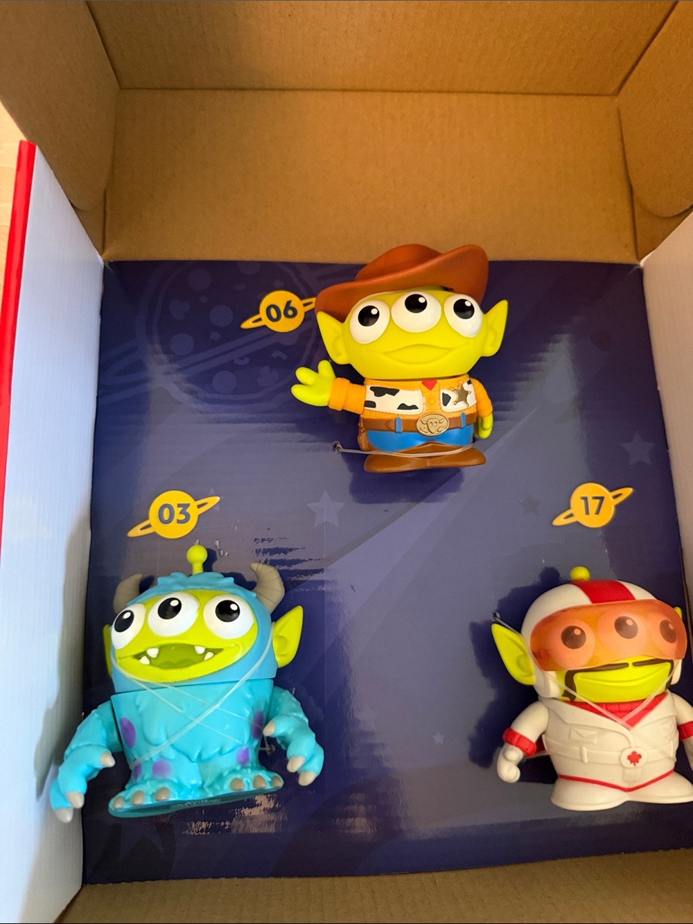 Mattel Pixar Alien Remix- Duke Caboom, Sulley, & Woody.